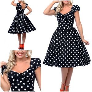 B&W Polka Dot Pinup Dress